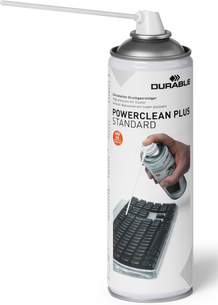 Drukgasreiniger Powerclean Plus - Persgas spray - Apparaten reinigen - Met spuitbuis - 400 ml