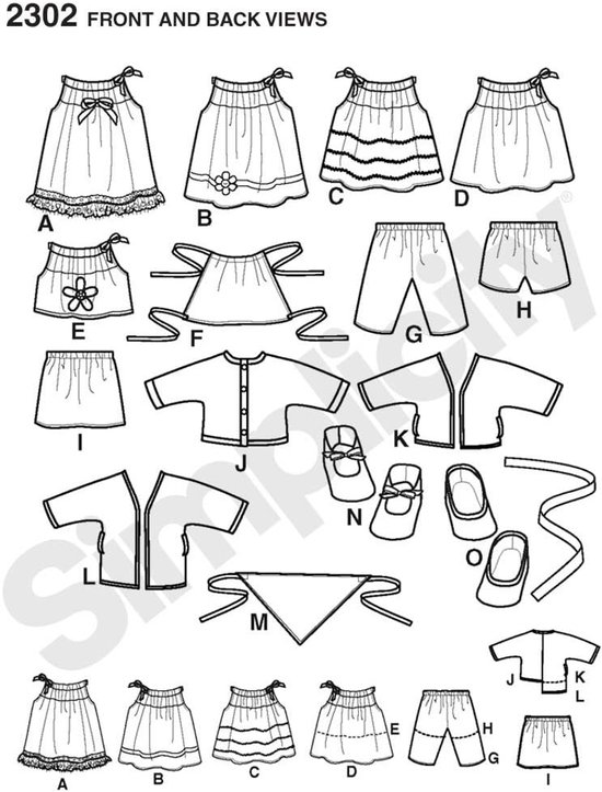 Poppenkleding Patroon - Naaipatronen Poppen - Poppen Aankleden - Voor 18 Inch Poppen - 46 x 15 x 21 cm — afbeelding 3