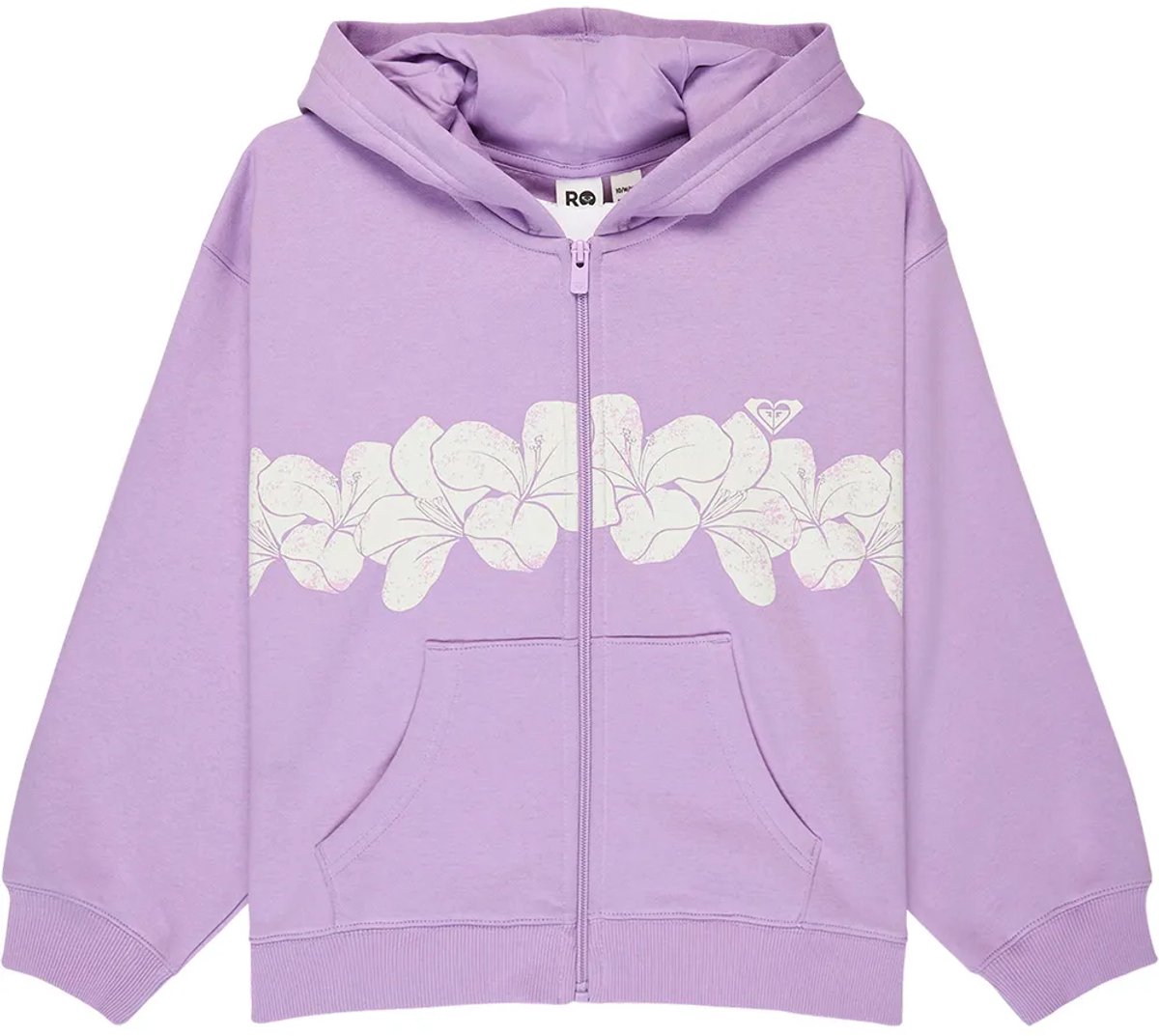 Roxy Midnight Hike Bruhsed Rg Sweatshirt Met Rits 14 Years Meisje Crocus Petal