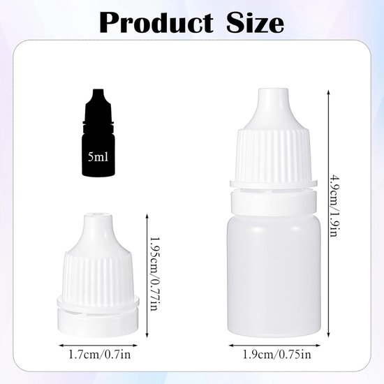 10 stuks 5 ml kunststof druppelflessen, pipetfles 5 ml, lege oogdruppelfles, ideaal voor reizen en doe-het-zelfprojecten van Merkloos — afbeelding 4
