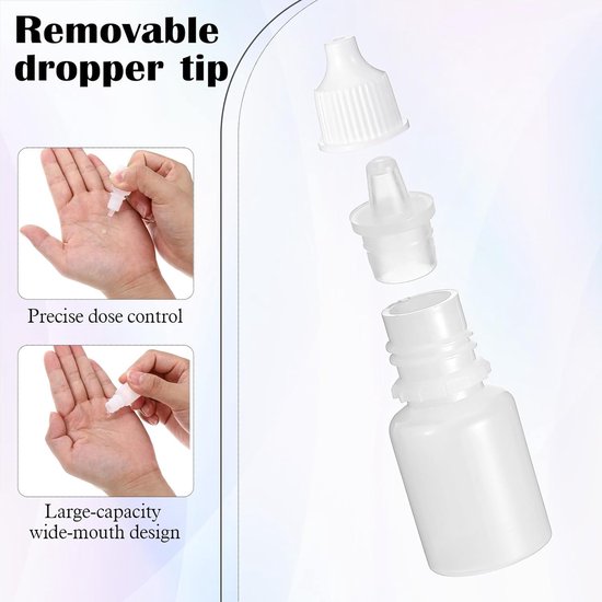 10 stuks 5 ml kunststof druppelflessen, pipetfles 5 ml, lege oogdruppelfles, ideaal voor reizen en doe-het-zelfprojecten van Merkloos — afbeelding 2