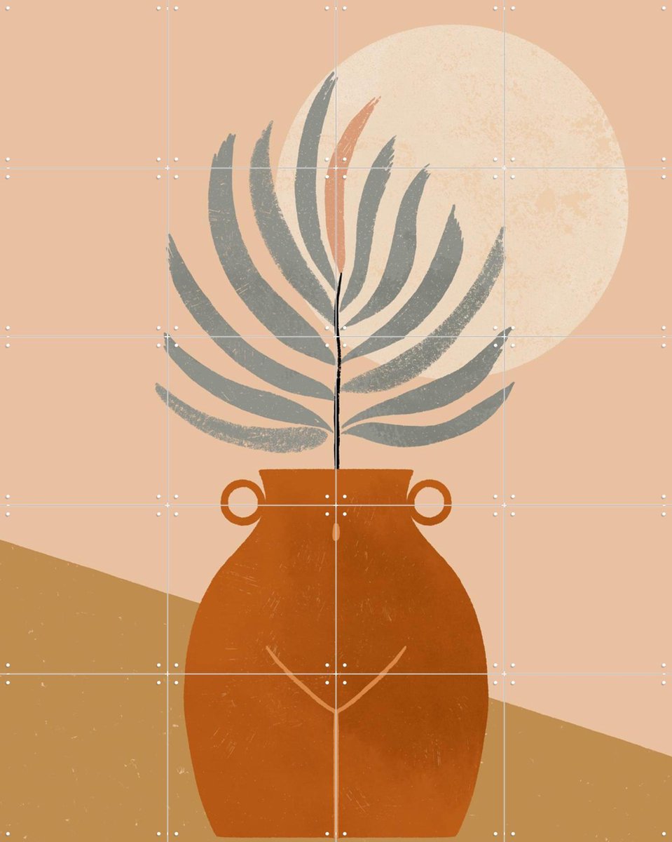 IXXI Whimsical Vases 03, Katarzyna Gąsiorowska & Various - 80 x 100 cm - Gratis ophangtool - Grote wanddecoratie en posters - Illustraties