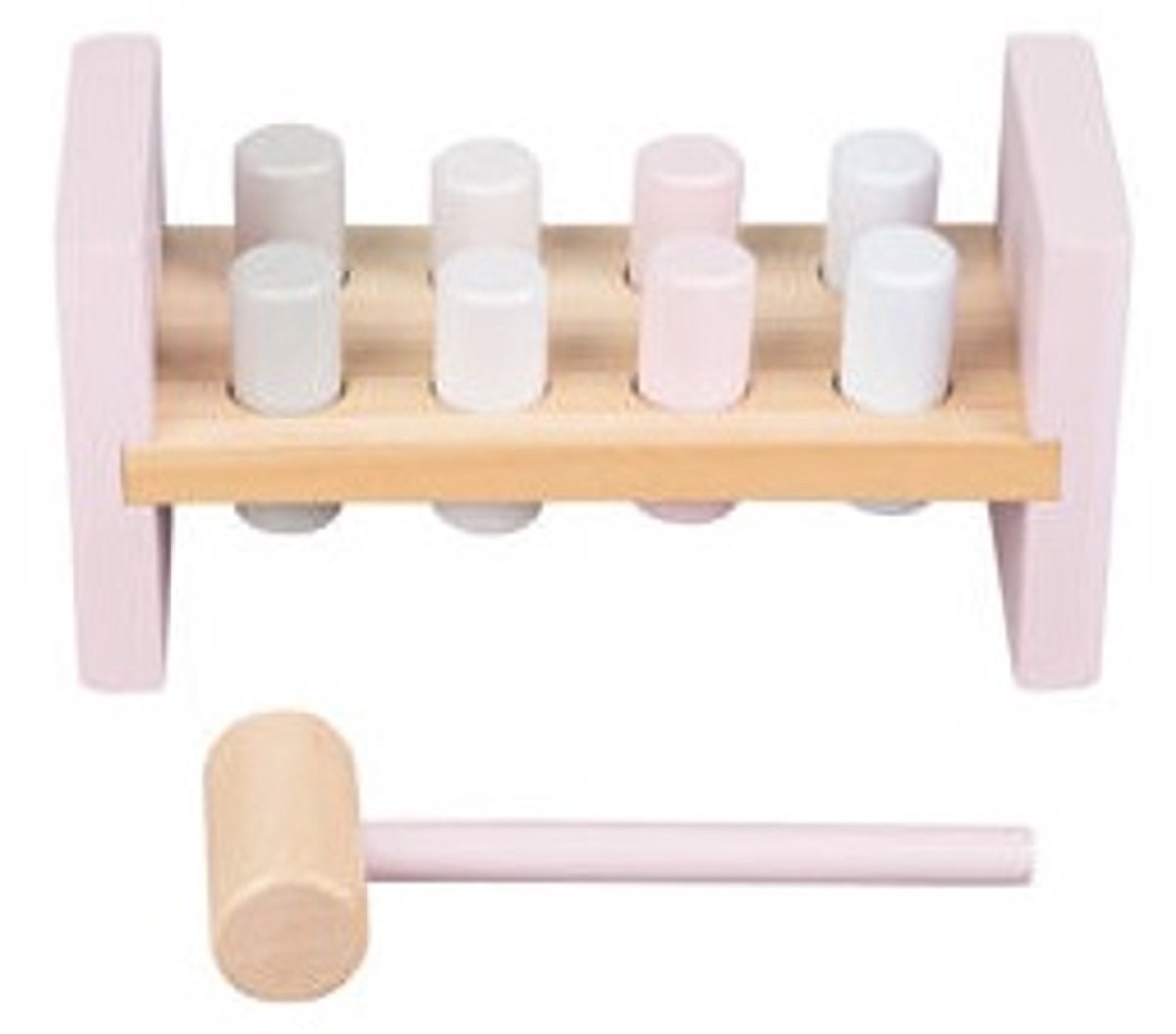 Playtive Houten Hamerbank Roze - Vanaf 1 jaar - Kinder Speelgoed - Baby - Kado - Hammer Bench