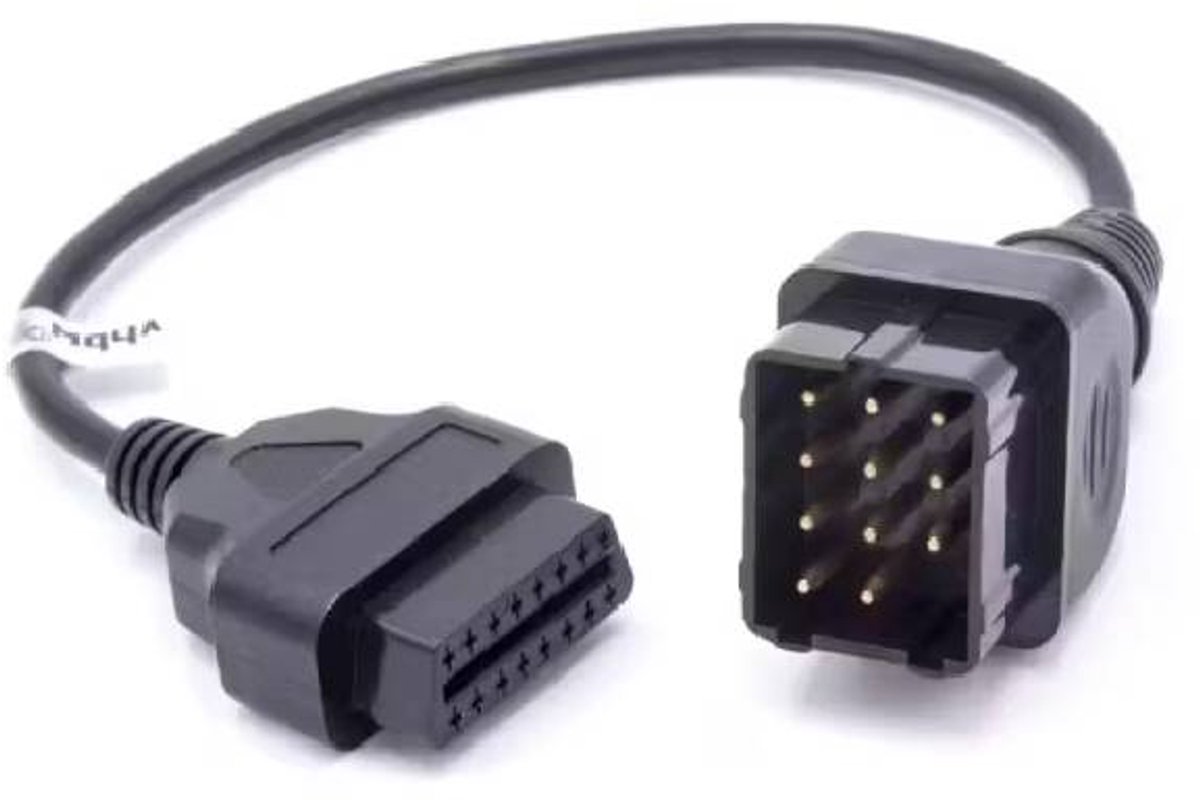 OBD2 Adapterkabel voor Renault - OBD1 12 naar 16-pins OBD2 - 0,3 meter - Zwart