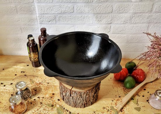 Gietijzeren Kazan - Oezbeekse Ketel - Traditioneel Koken - 100% Gietijzer Materiaal - 12 Liter Capaciteit - Zwart — afbeelding 4