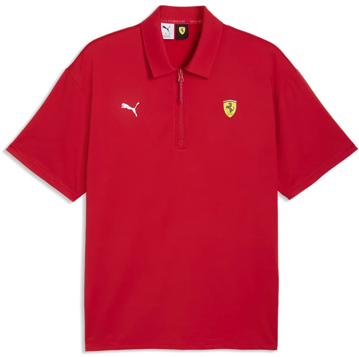 Puma Ferrari Cloudspun Korte Mouw Poloshirt Man Rosso Corsa