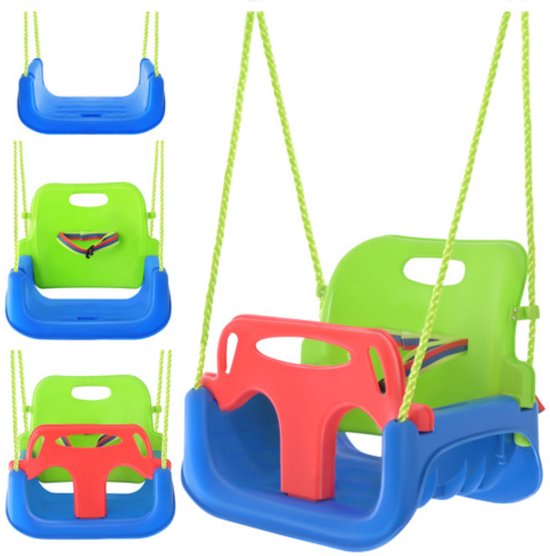 Playos® - Meegroei Schommel - tot 30 kg - Blauw / Groen / Rood - Babyschommel voor Peuter en Kleuter - Schommel - Buitenspeelgoed van Playos — afbeelding 2