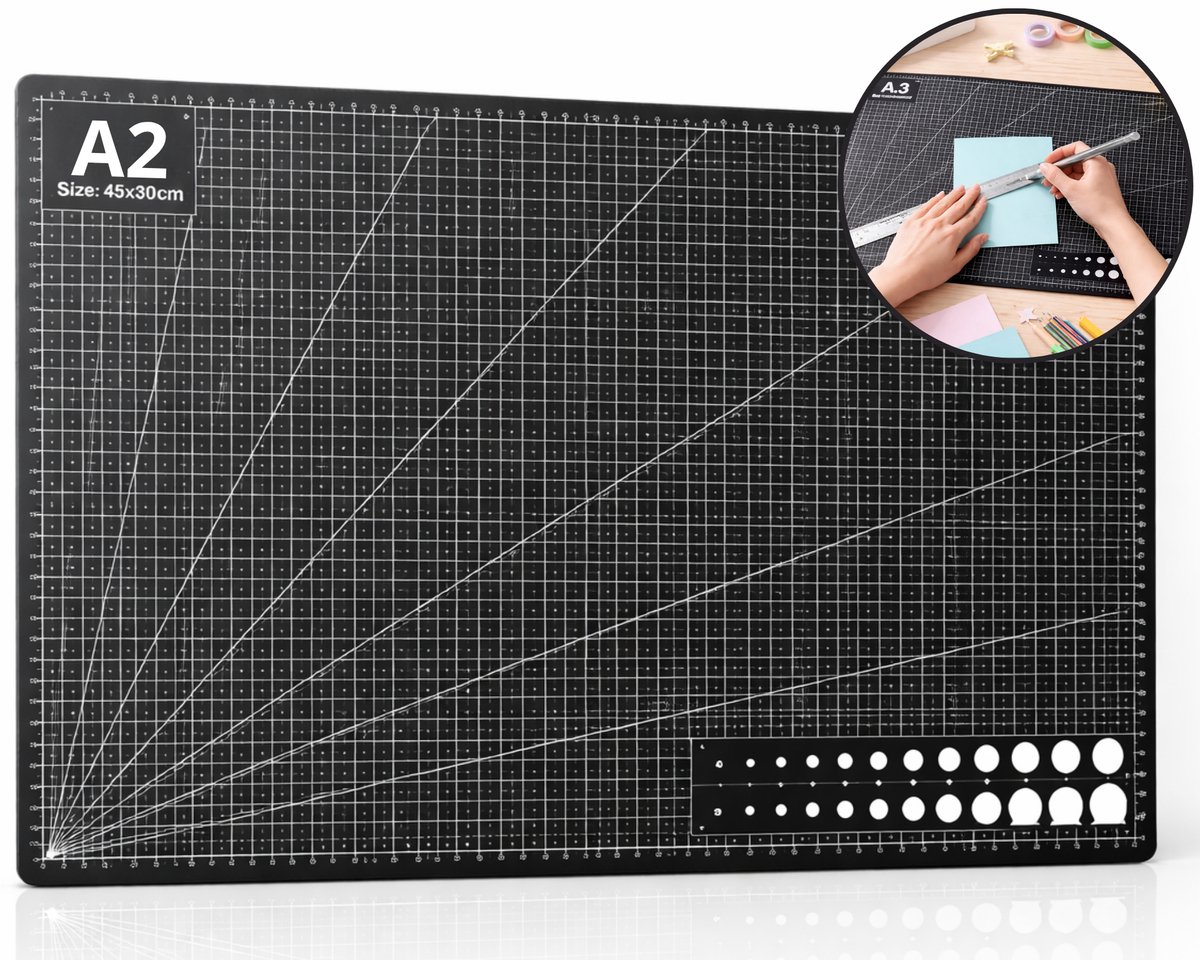 Montzys® Zelfherstellende Snijmat A2 - 45x60CM & 5-Laags - Knutselmat & Werkmat - Scalpel - Self Healing - Hobby Cutting Mat