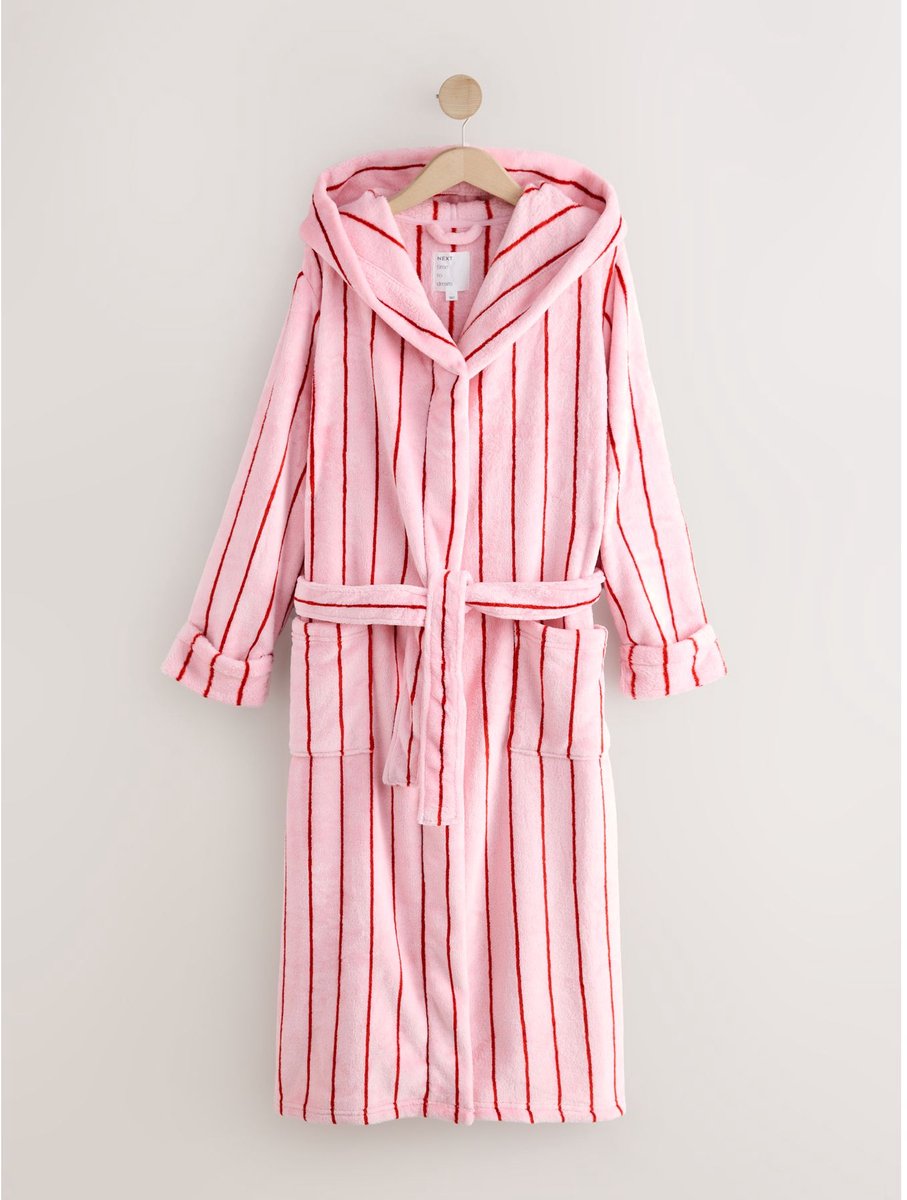 Next Dames - Behaaglijke kamerjas - Roze Pink Stripe