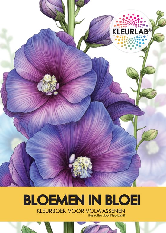 KleurLab® - Bloemen in Bloei - Kleurboek voor Volwassenen - Bloemen en Natuur - 48 A4 kleurplaten - Enkelzijdig bedrukt