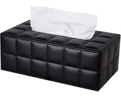 Tissuebox van PU-leer, rechthoekig model, geschikt voor thuis en in de auto.
