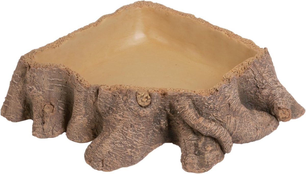 Drinkbak Reptielen - Voerbak Terrarium - Voeding Water - Wortel Look - 26 x 20.3 x 6.5 cm - Roestvrij Staal