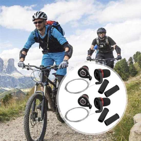 Fiets Shifters - Transmissie Handgrepen - Snelheid Veranderen - Lichtgewicht Ontwerp - 2 Paar - Zwart van Merkloos — afbeelding 2