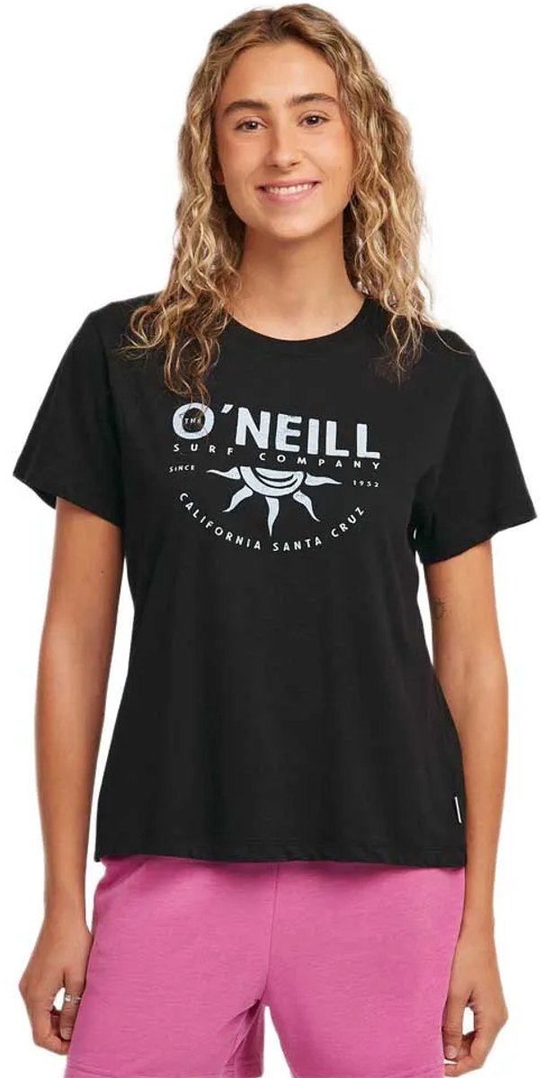 O´neill Front Print T-shirt Met Korte Mouwen XS Vrouw Zwart