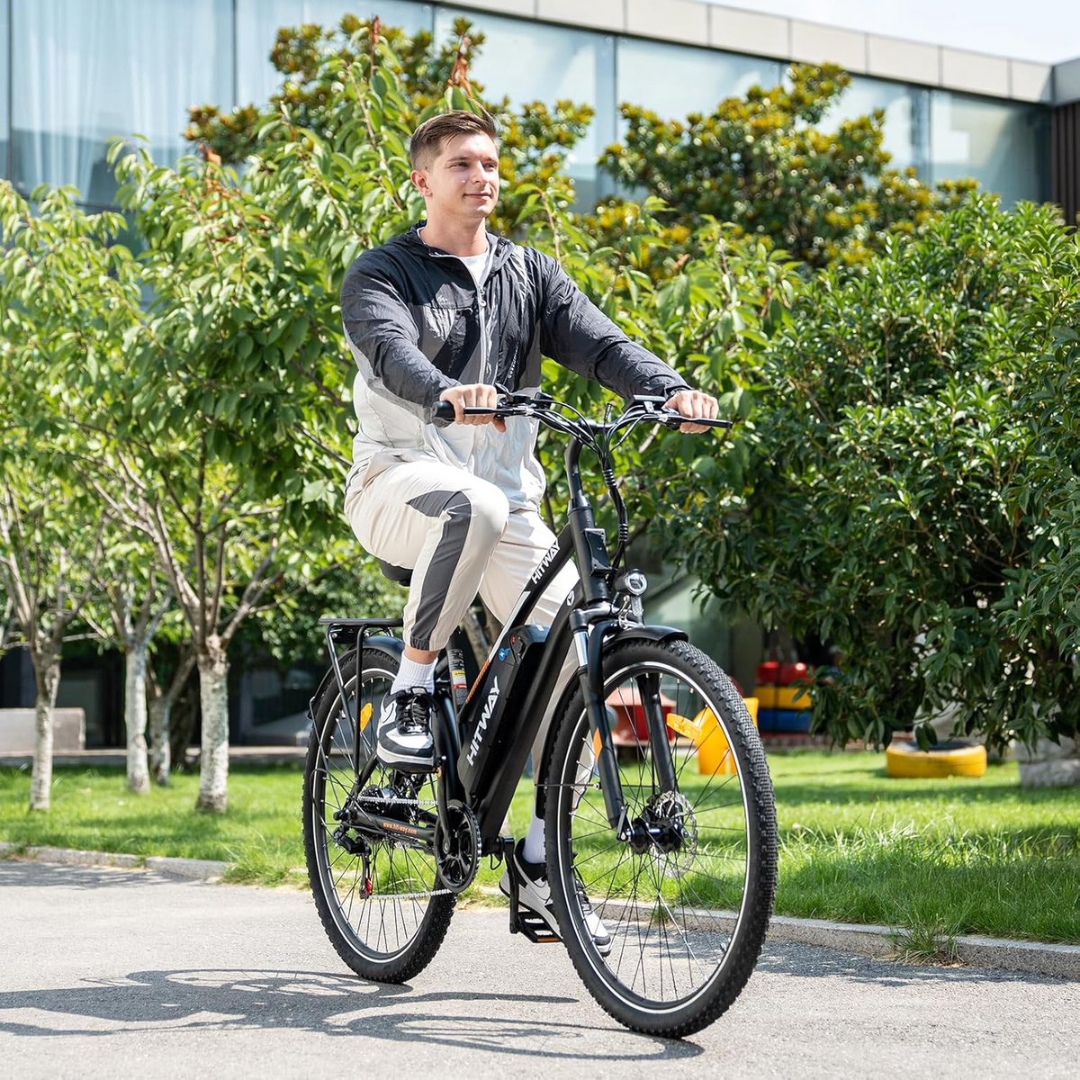 Elektrische Fiets HITWAY BK27 - 28 Inch City Commuter EBike met Afneembare 36V 12Ah Lithium Batterij - Mountain E-Bike met 250W Motor - 7 Versnellingen - IP54 Waterdicht – foto 5