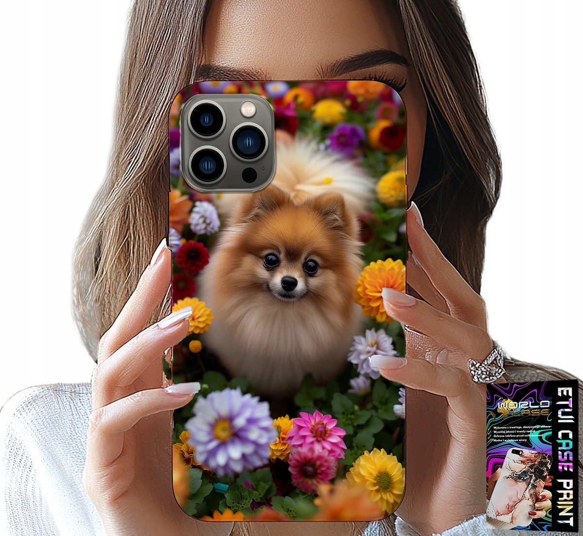HOESJE VOOR IPHONE 11 PRO MAX - SCHATTIGE HOND, POMERANIAN HOESJE + GLAS