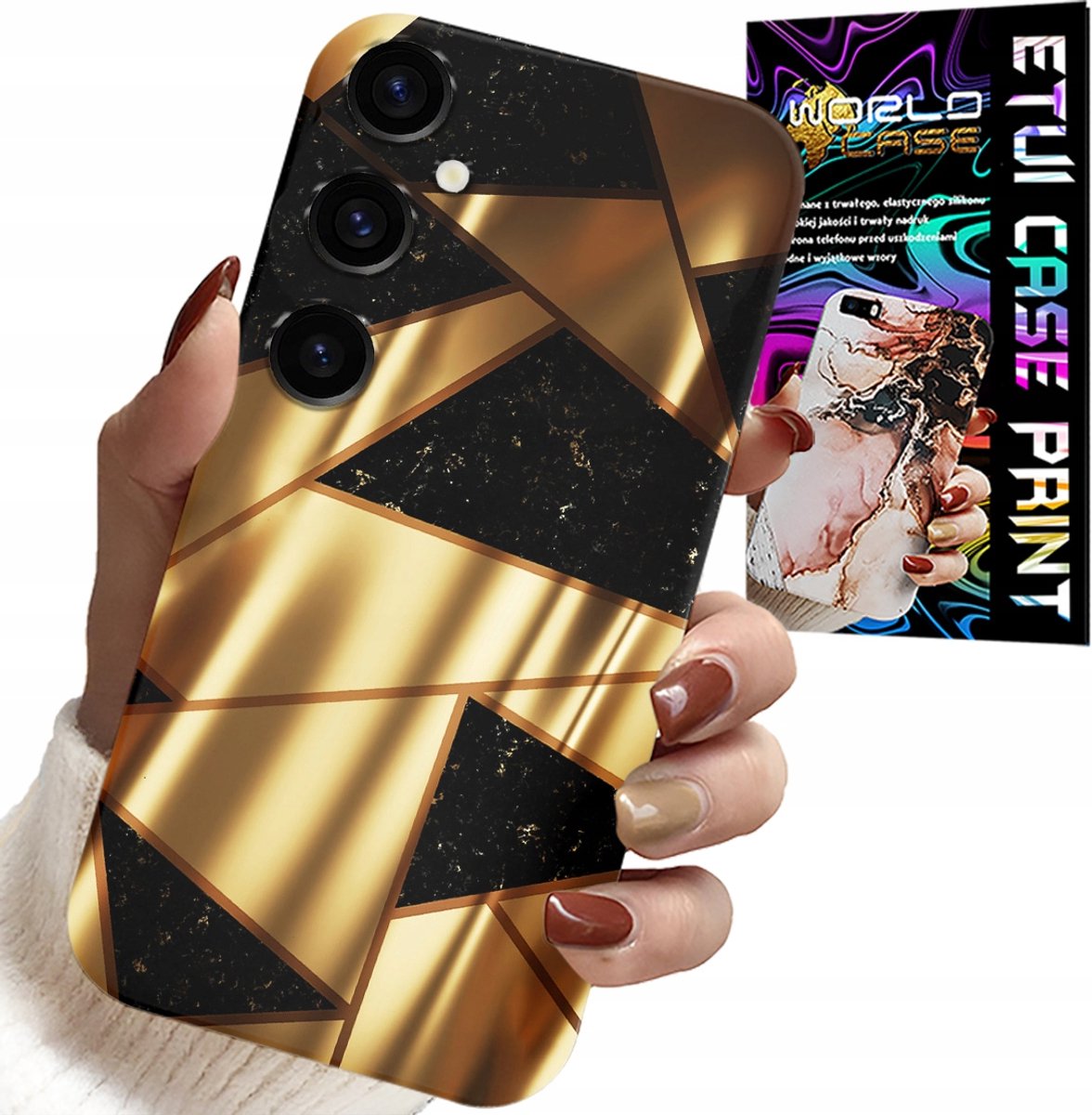 HOESJE VOOR SAMSUNG GALAXY A04S - ELEGANT GOUDEN PATROON + HYDRO FILM