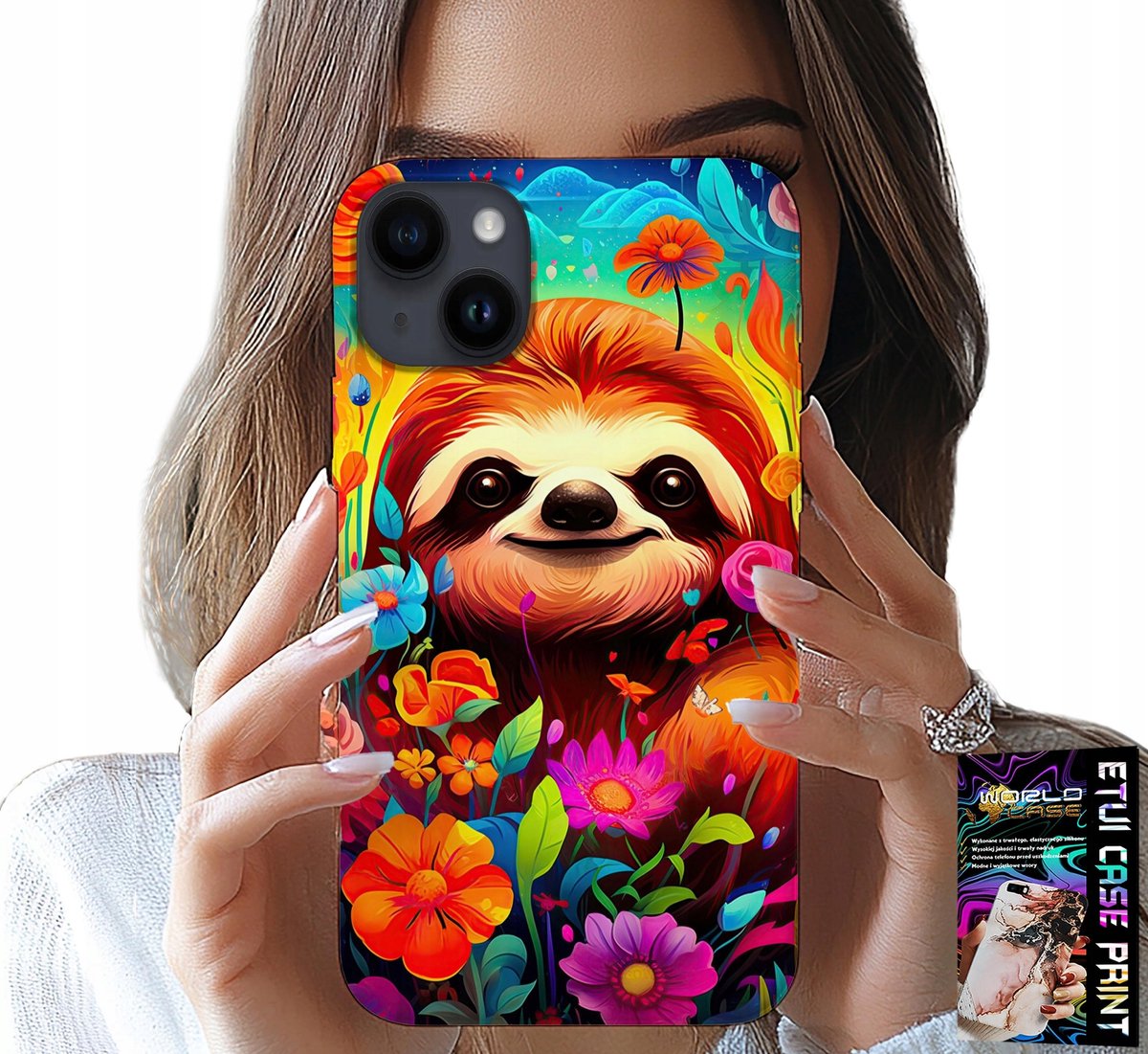 iPhone 15 hoesje - Kleurrijk koala dierenpatroon + glas