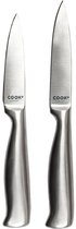 Cook Concept fruitmessen set - 2x - inox - RVS - 8 en 10 cm - koksmes / keukenmes / schilmes