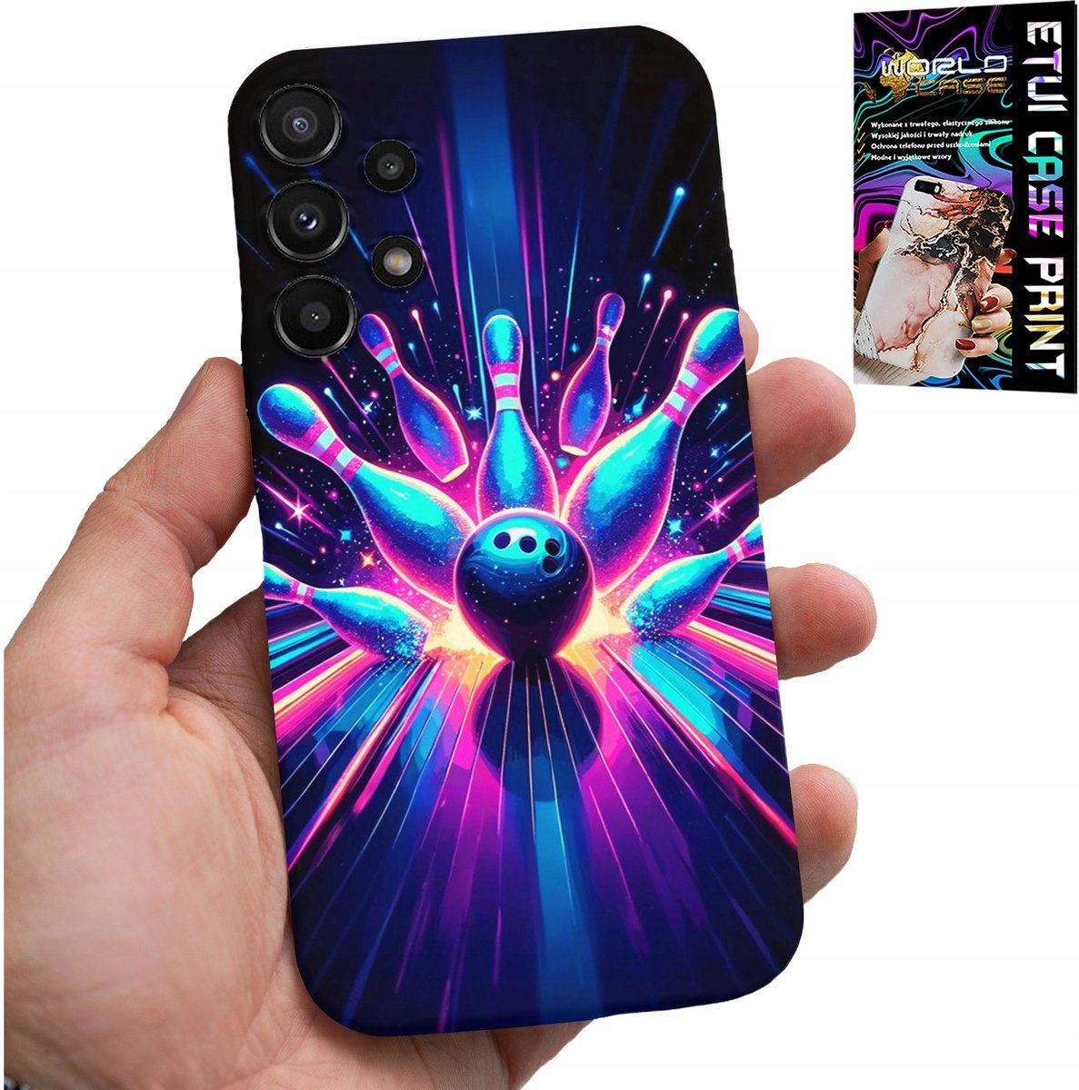 HOESJE VOOR SAMSUNG GALAXY A13 4G - BOWLING STRIKE COVER, ACHTERKANT