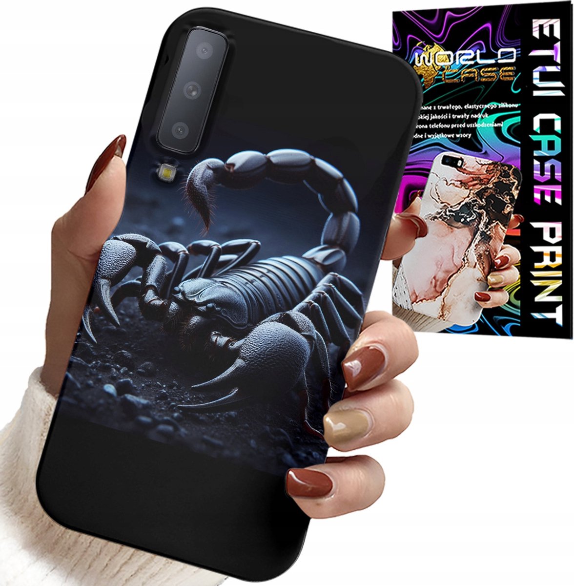 HOESJE VOOR SAMSUNG A7 2018 - SCHORPIOEN, SCHORPIOENEN + HYDROGEL FILM
