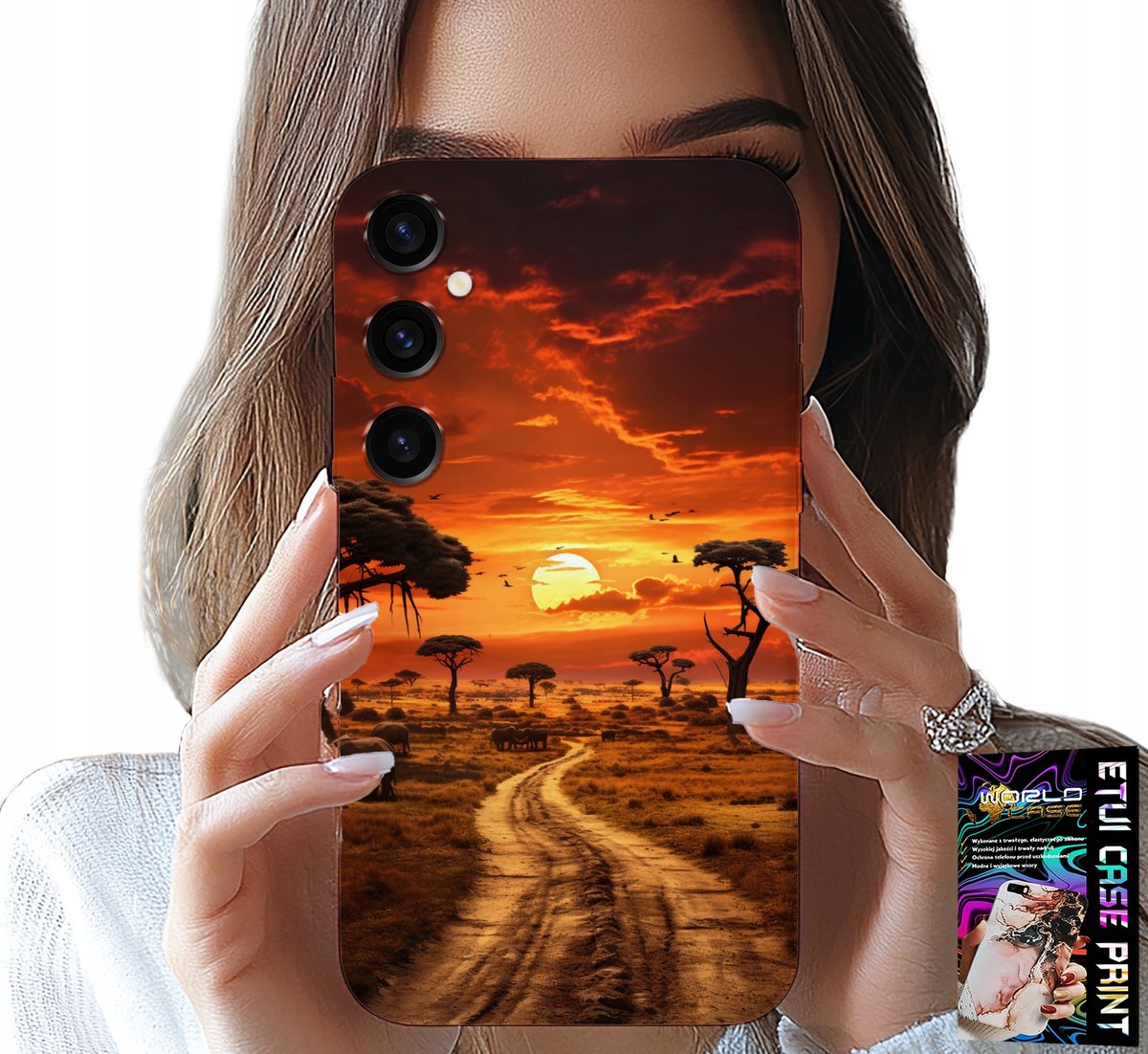 HOESJE VOOR SAMSUNG GALAXY A14 5G - SAFARI AFRIKA ZONSONDERGANG PRACHTIG UITZICHT
