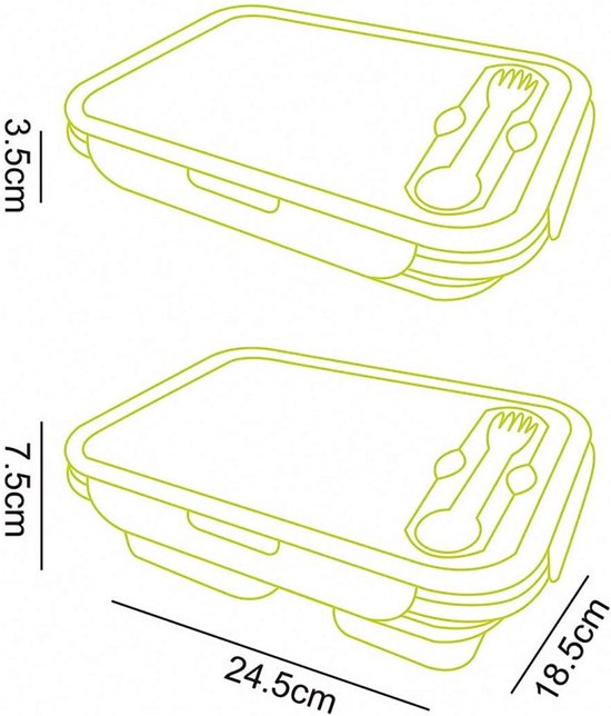 Inklapbare Voedselcontainer - Lunchbox Set - Maaltijden Meenemen - Vaatwasser Magnetron Diepvries - Set van 4 - Roze — afbeelding 4