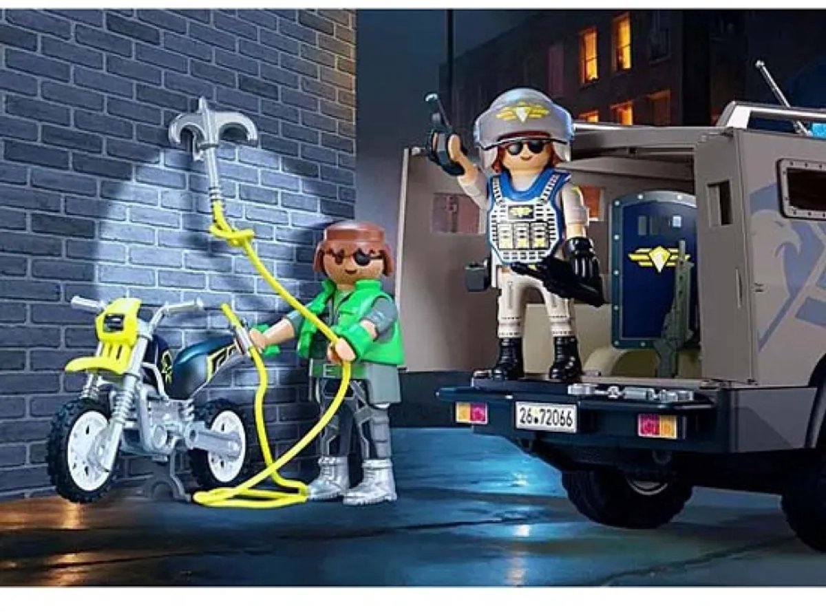 PLAYMOBIL City Action SWAT-voertuig | Met politieagent, criminele motor en spijkerband | Kinderspeelgoed voor kinderen vanaf 4 jaar | 72066 — afbeelding 11