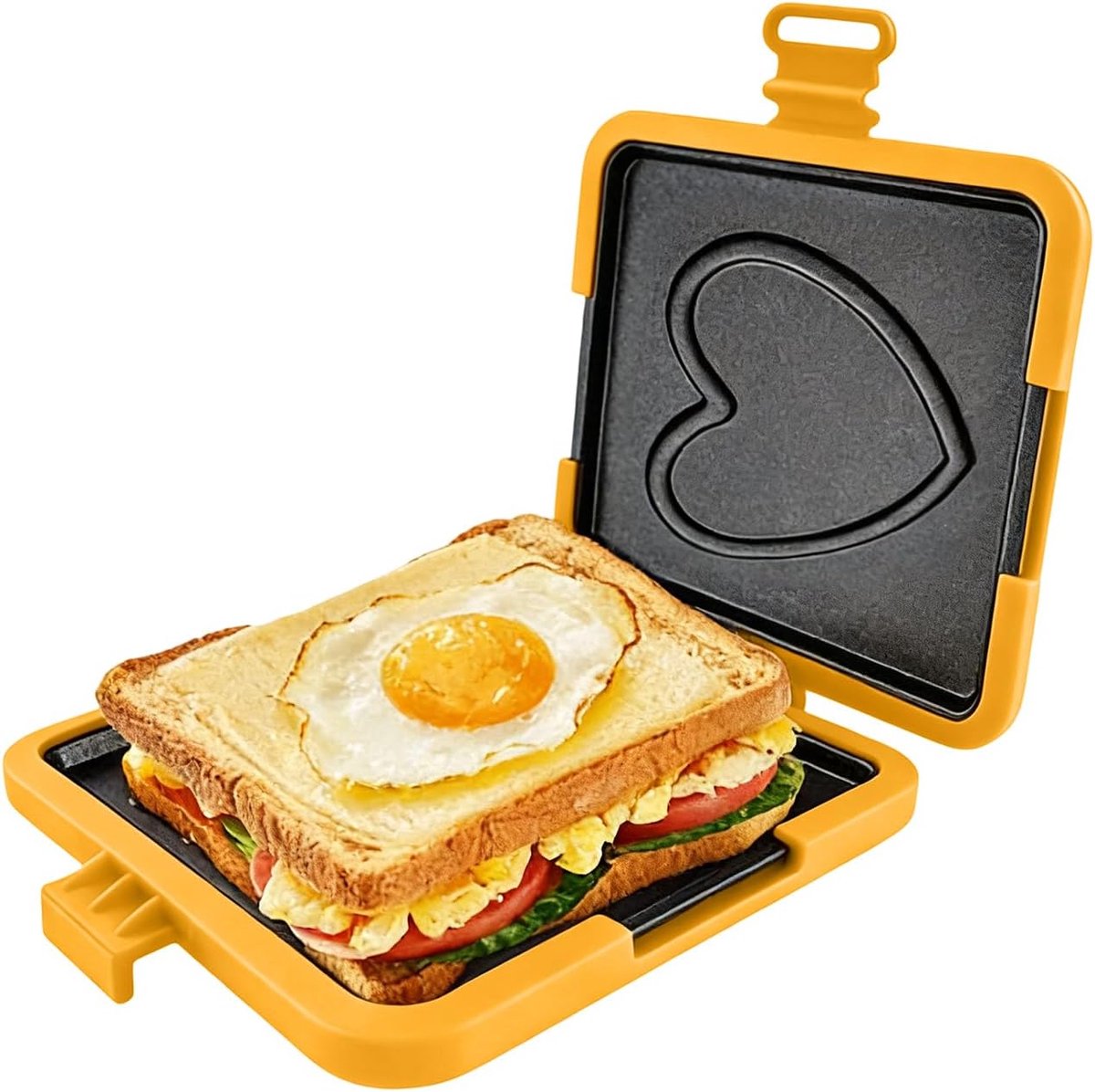 Siliconen Grilled Cheese Maker voor Magnetron - Broodrooster - Non-Stick Tosti Maker - Magnetron Grill Pan - Geel - 14x16x3 cm