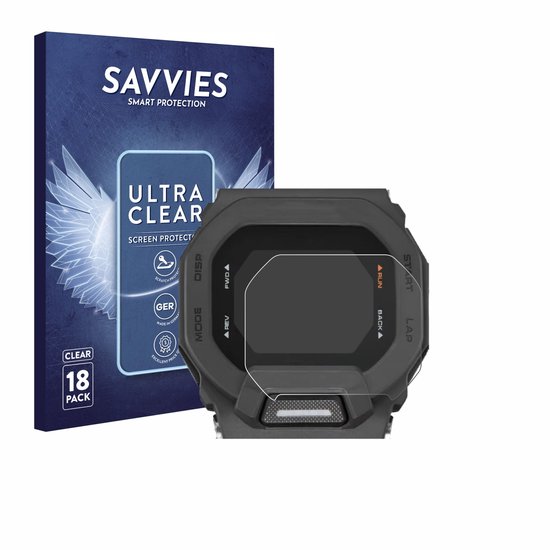 Savvies - Screenprotector voor Casio G-Shock GBD-200 - Folie Beschermfolie transparant 18 Stuks