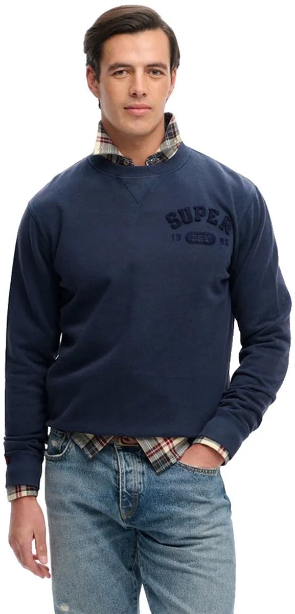 Superdry Vintage Athletic Tonal Crew Sweatshirt L Man Marineblauw