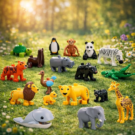 Dieren Speelset Dierentuin – 18 Stuks – Geschikt voor Duplo van hunta — afbeelding 2