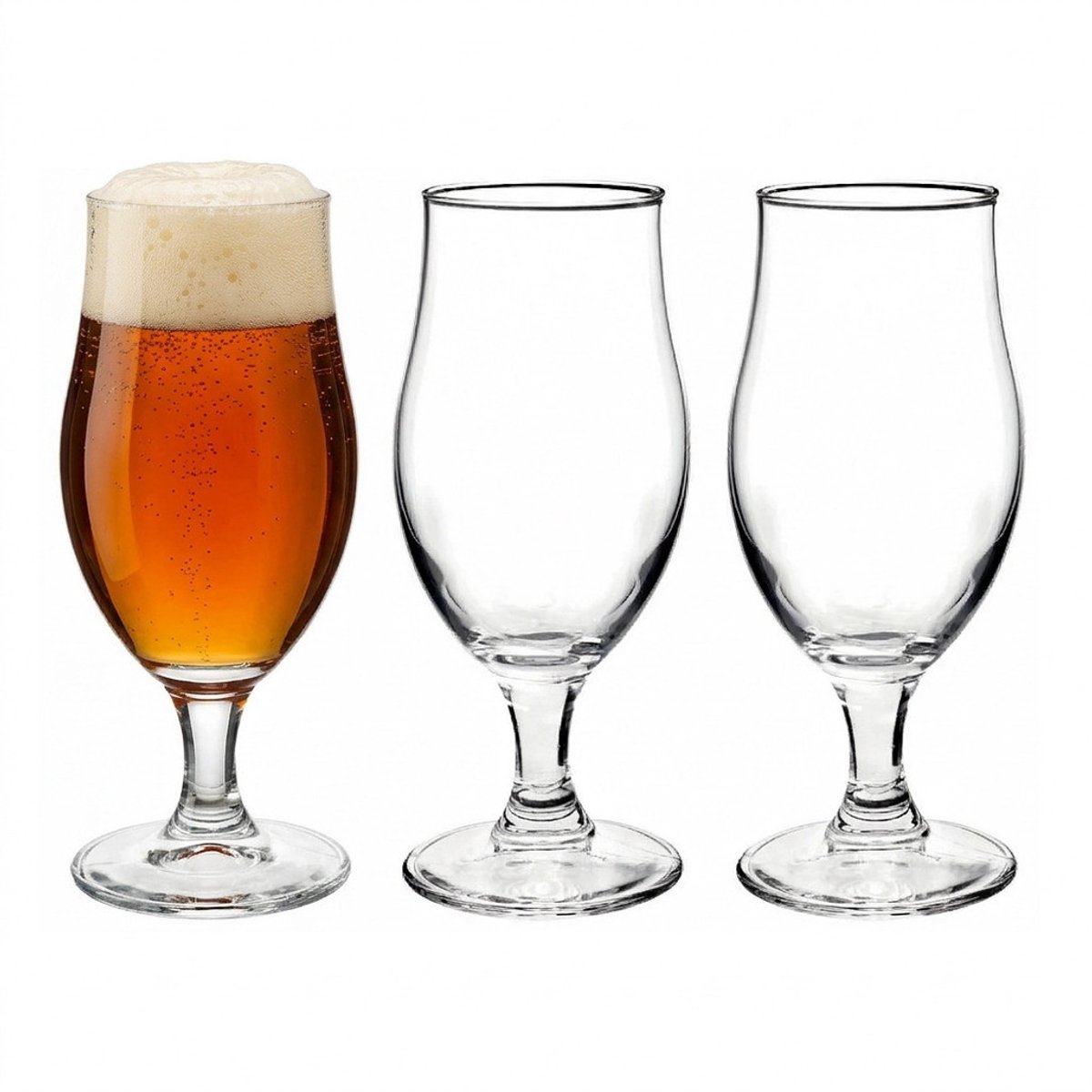 3x speciaalbier glazen - 375 ml - tulpvormige bierglazen