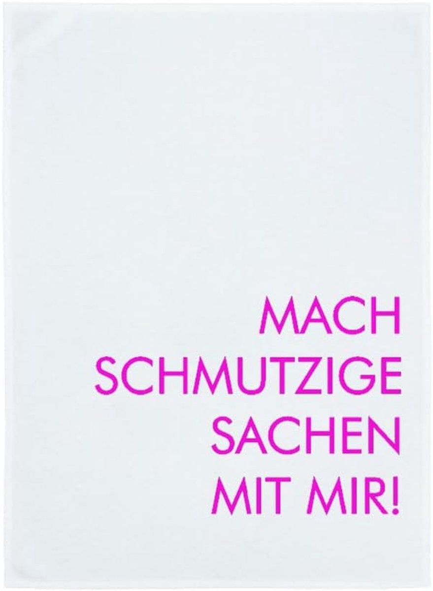 Theedoek - Keukendoek - Schoonmaken Drogen - Zelfontworpen Tekst - 50x70 cm - Neon Roze