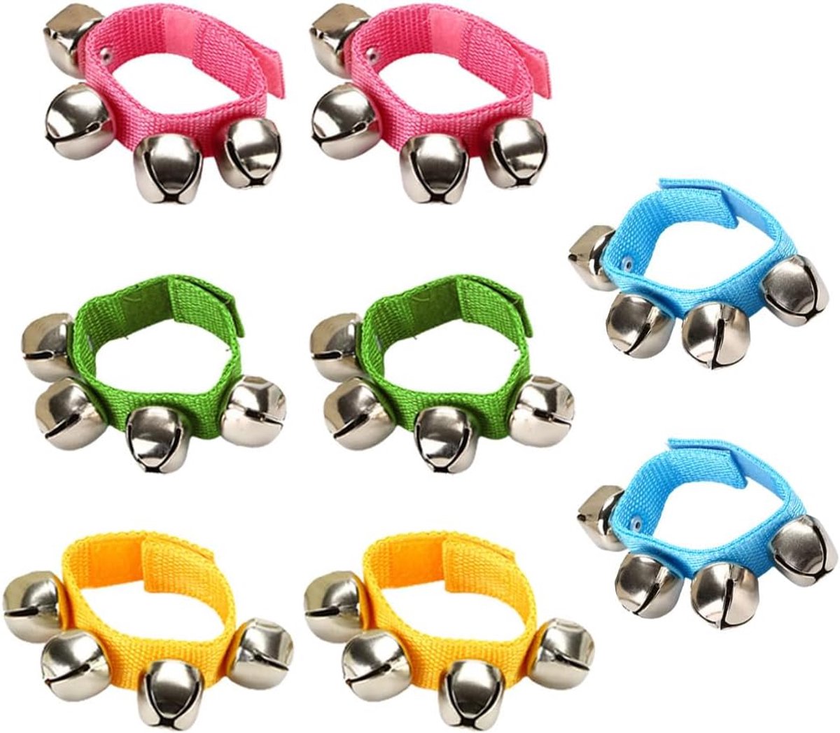 Klokkenband Set - Armbanden Enkels - Muziek Maken - 8 Stuks Met 4 Bellen - Verstelbaar 12-19cm - Multicolor