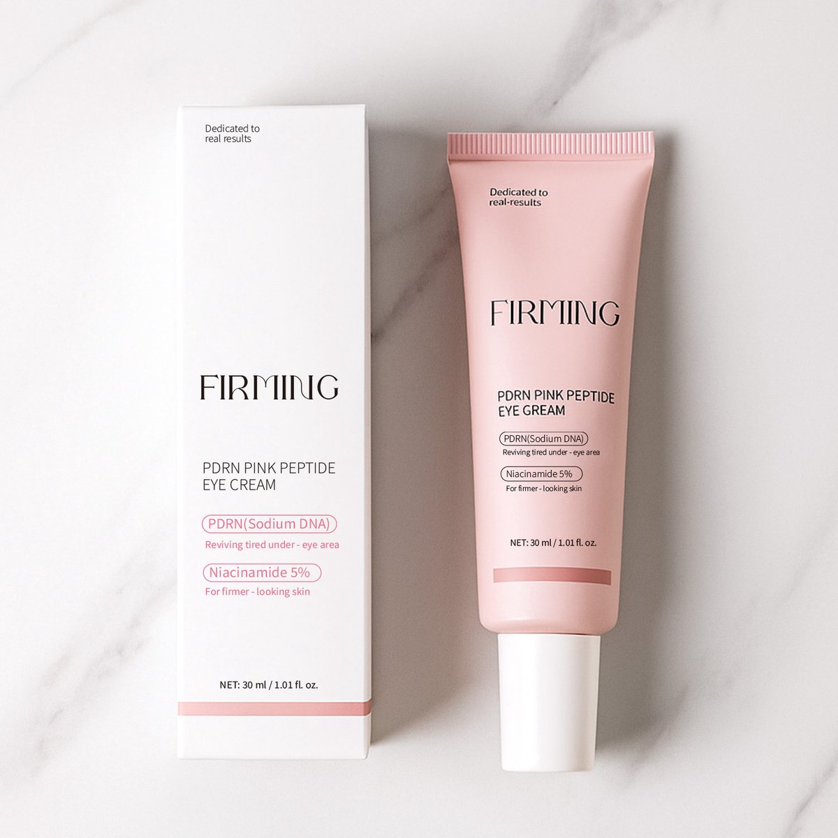 Lanthome - PDRN Pink Peptide Eye Cream - Oogcrème tegen fijne lijntjes, vermindert wallen en doffe huid, 30ml