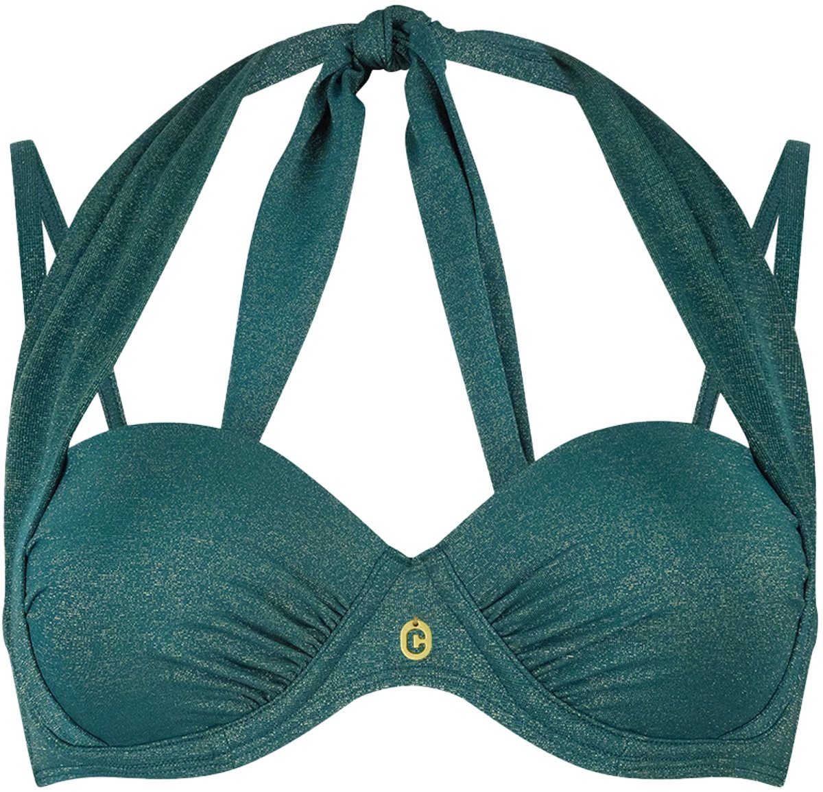 Ten Cate bikini top multiway bottle green voor Dames | Maat 38D (75D)