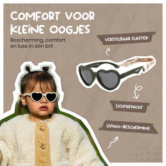 Maesy - baby zonnebril Maes - 0-2 jaar - flexibel buigbaar - verstelbaar elastiek - gepolariseerde UV400 bescherming - jongens en meisjes - hartvormige babyzonnebril - licht blauw van Maesy — afbeelding 5