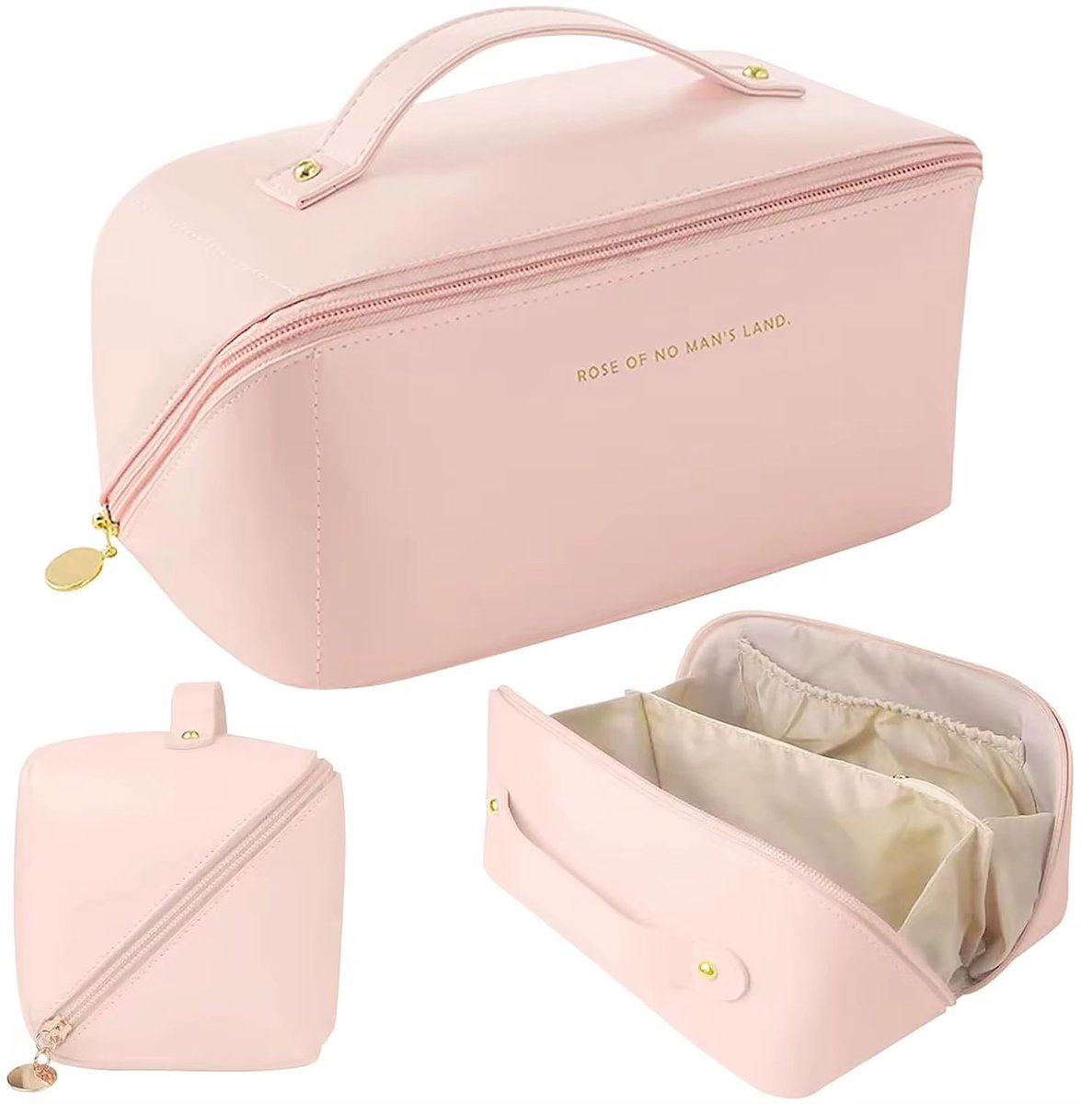 Consumerce® Luxe Makeup Tas - Roze - Make Up Tasje - Toilettas Dames - Kind - Cosmetica Koffer Etui Klein - Meisje Organizer - Reis Beautycase