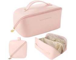 Consumerce® Luxe Makeup Tas - Roze - Make Up Tasje - Toilettas Dames - Kind - Cosmetica Koffer Etui Klein - Meisje Organizer - Reis Beautycase