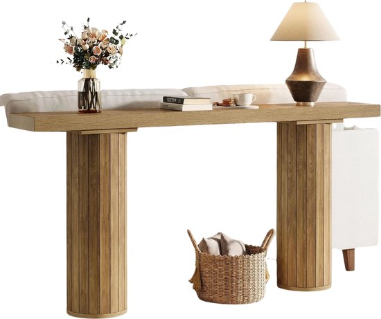 Damenzo - Sidetable hout - Bijzettafel bank - Wandtafel - Haltafel - Console tafel - Consoletafel - Afmeting 160x29.5x85cm
