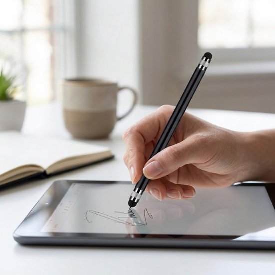 Rood blauw groen zwart zilver touchscreen pen stylus pen set 5 stuks dames heren met dubbele siliconen tip en extra vervangbare punten voor smartphone en tablet van Merkloos — afbeelding 4