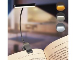 Book Lamp, Rechargeable Reading Lamp for Bedtime Reading with 3 Colors & 10 Brightness Dimmable, Flexible Gooseneck Small Clip on Reading Light for Children (Energy Class A++)