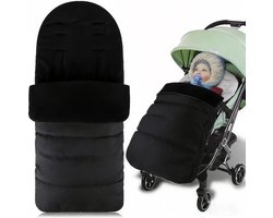 Universele Voetenzak voor Kinderwagen in de Winter - Zachte en Waterafstotende Babyvoetenzak - Warme voethoezen - winddicht - Zwart