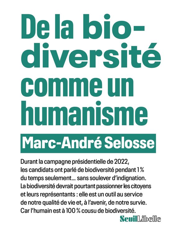 De la biodiversité comme un humanisme - cover