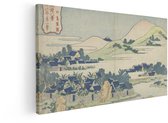 Artaza Canvas Schilderij Japans Landschap - 120x60 cm - Wanddecoratie Bergen - Muurdecoratie Ukiyo-E - Vintage Schilderijen Op Canvas