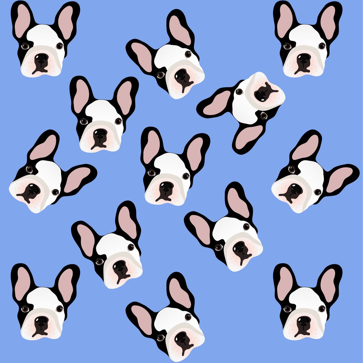 kinderkamerkleed vinyl | Hondjes blauw