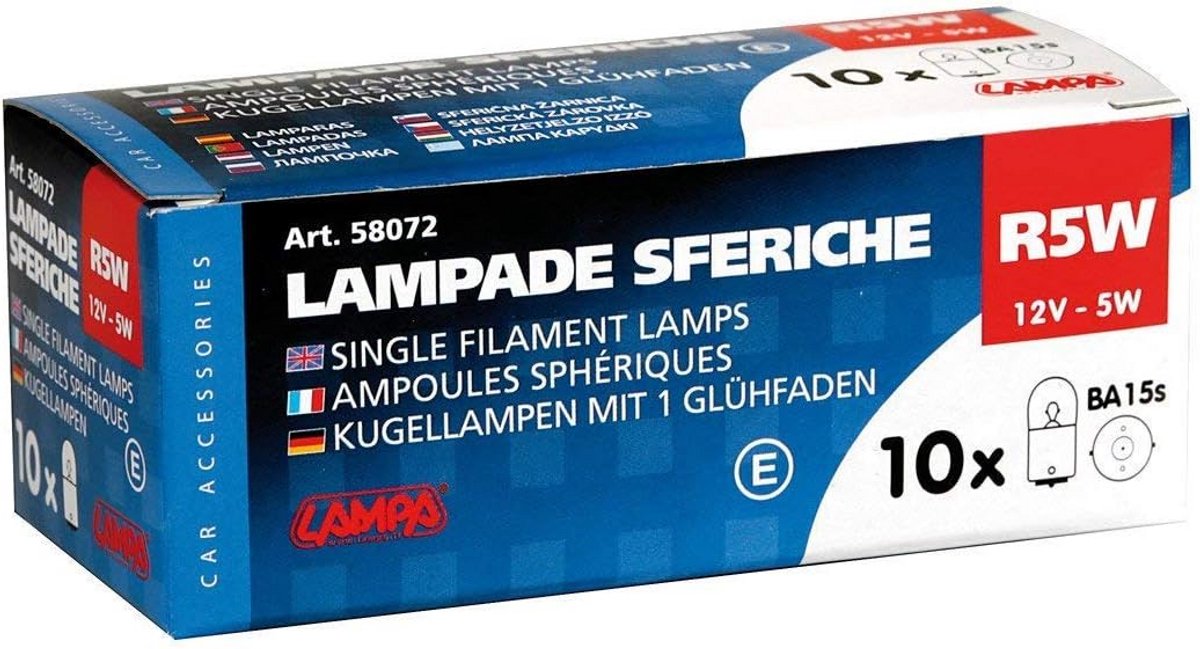 Set van 10 Gloeilampen R5W 12V 5W voor Auto en Motor