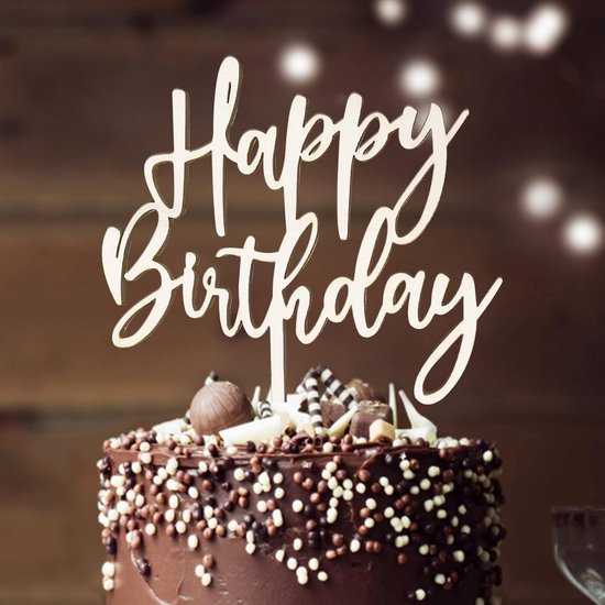 Décoration de gâteau de joyeux anniversaire en bois découpé au laser : décoration de fête rustique - France