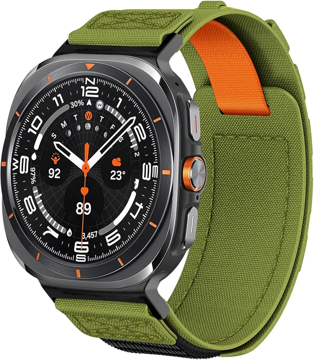 Robuuste Nylon Sportband voor Smartwatch 47 mm - One Click Snelwisselsysteem